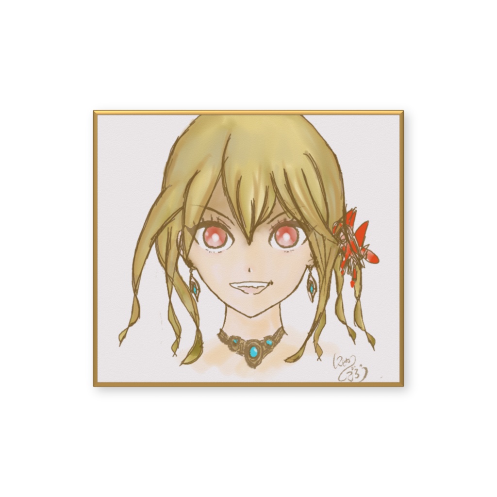 ミニ色紙１「ビル・ケイコ」（イラスト：にゃーごろう）