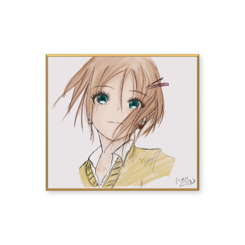 ミニ色紙3「りっちゃん」(イラスト:にゃーごろう)