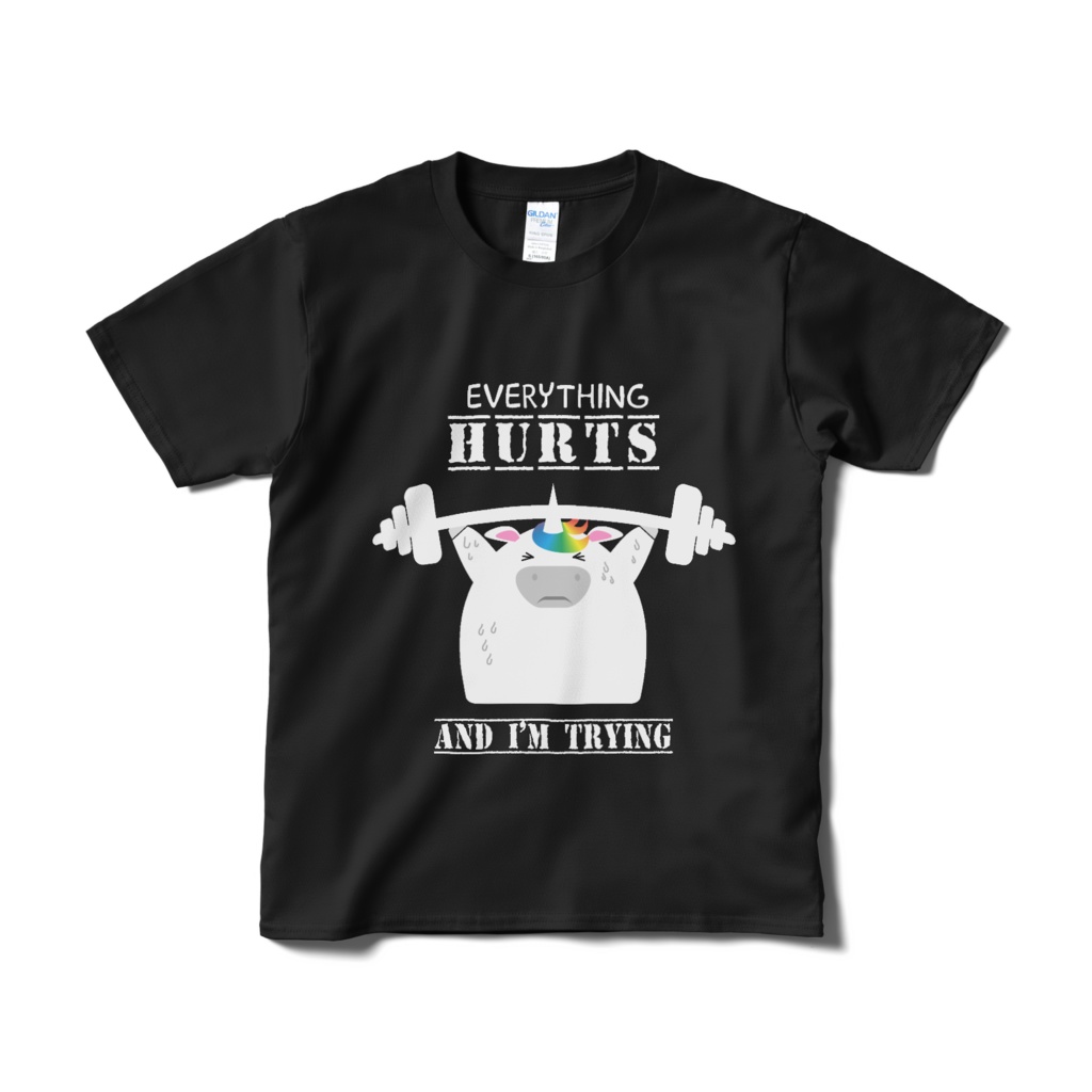 全てが痛いけど頑張る - ユニコーンワークアウトTシャツ