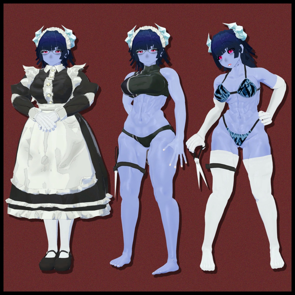 「デュラハンのルリツバキ」VRChat/MMD/VRM対応人型オリジナル3Dモデル