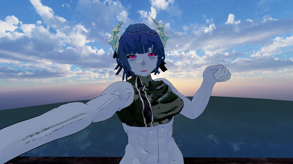 「デュラハンのルリツバキ」VRChat/MMD/VRM対応人型オリジナル3Dモデル