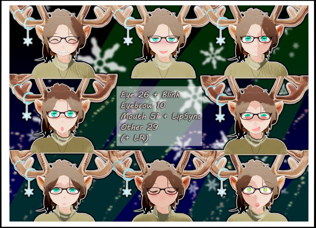 「トナカイのスイセイ」VRChat/MMD対応ケンタウロス型/鹿型オリジナル3Dモデル