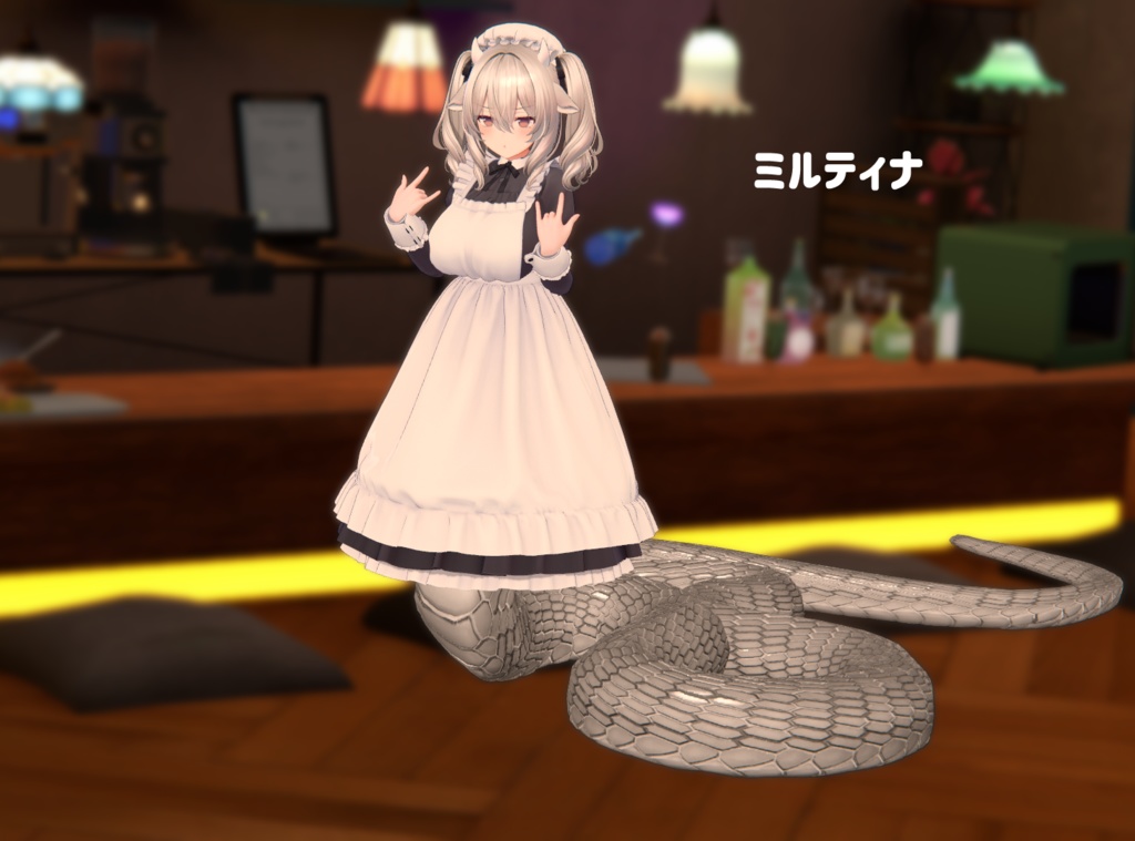 「ラミアパーツ海/蔓」VRChat対応衣装3Dモデル