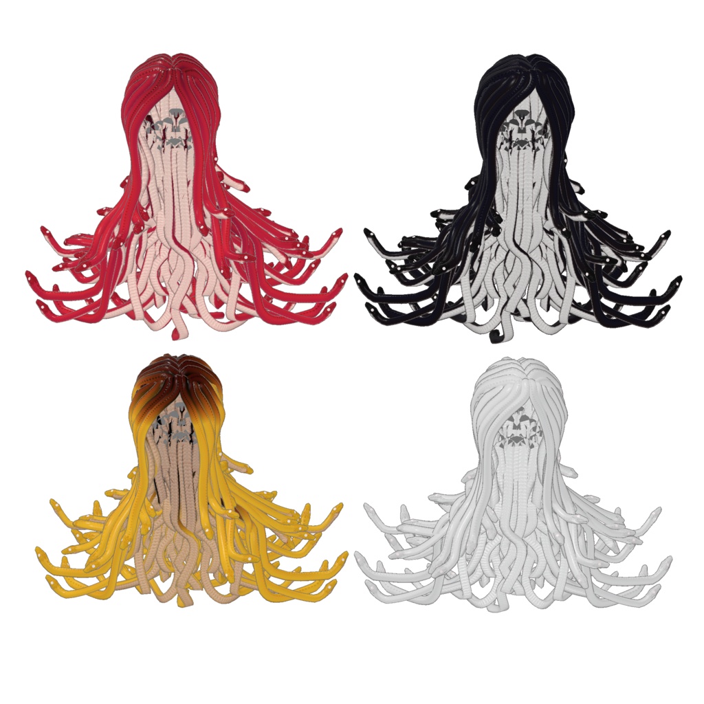 「メデューサパーツ 胴/髪 +石化ギミック」 VRChat対応衣装3Dモデル