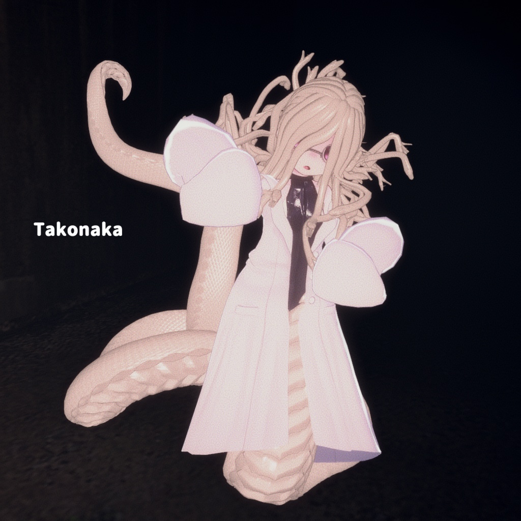 「メデューサパーツ 胴/髪 +石化ギミック」 VRChat対応衣装3Dモデル