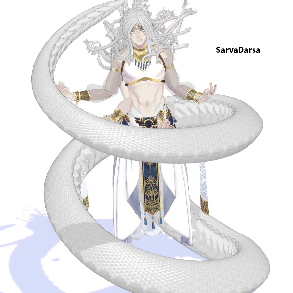 「メデューサパーツ 胴/髪 +石化ギミック」 VRChat対応衣装3Dモデル