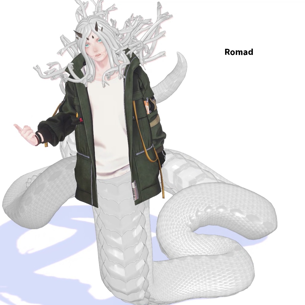 「メデューサパーツ 胴/髪 +石化ギミック」 VRChat対応衣装3Dモデル