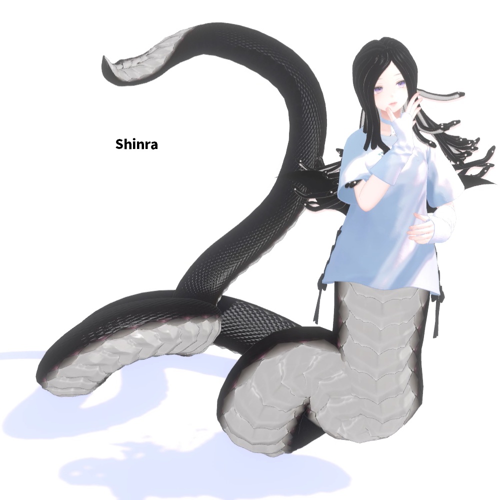 「メデューサパーツ 胴/髪 +石化ギミック」 VRChat対応衣装3Dモデル