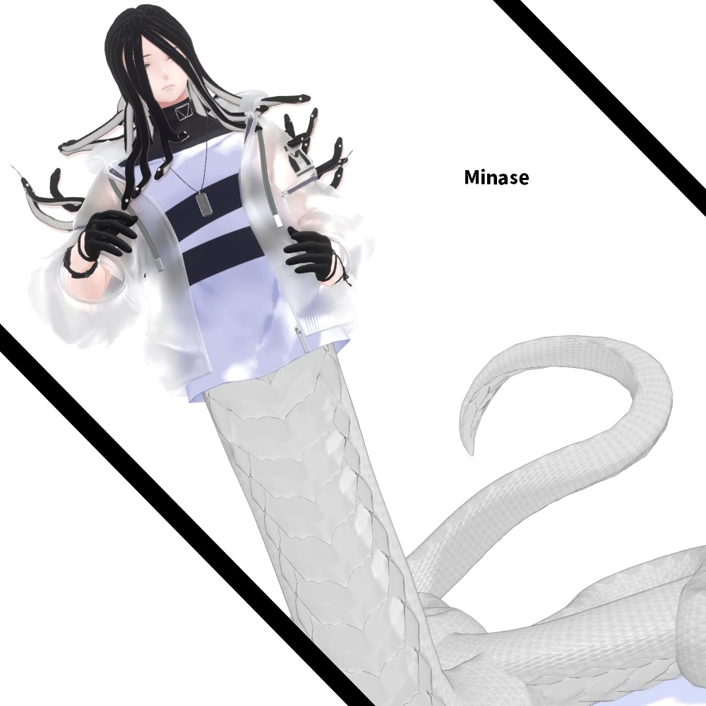 「メデューサパーツ 胴/髪 +石化ギミック」 VRChat対応衣装3Dモデル