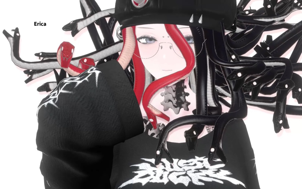 「メデューサパーツ 胴/髪 +石化ギミック」 VRChat対応衣装3Dモデル