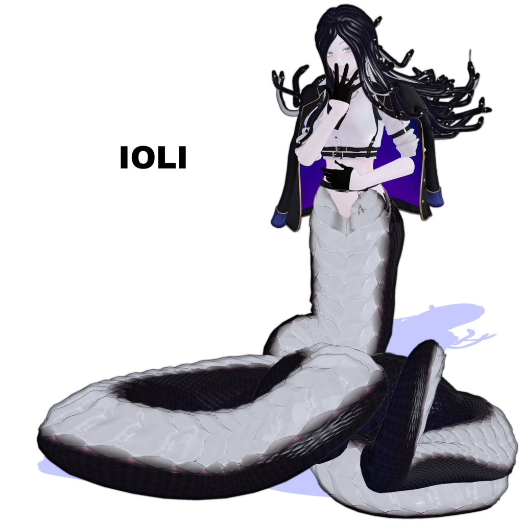 「メデューサパーツ 胴/髪 +石化ギミック」 VRChat対応衣装3Dモデル