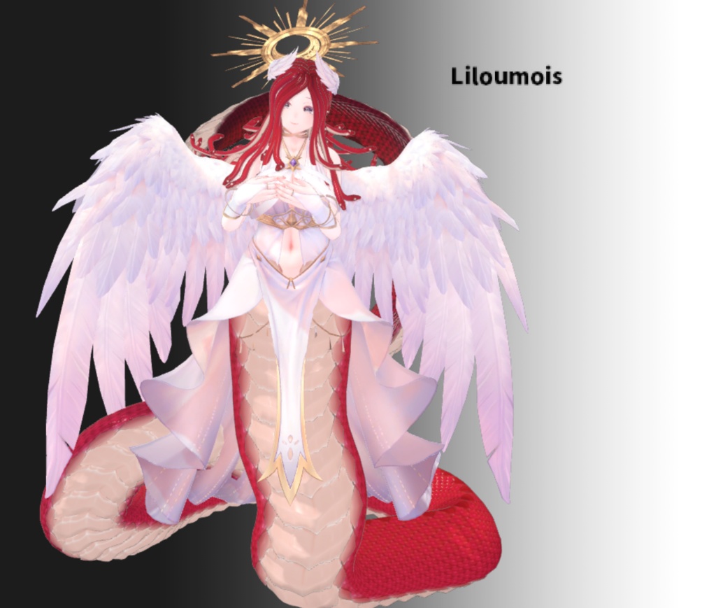 「メデューサパーツ 胴/髪 +石化ギミック」 VRChat対応衣装3Dモデル