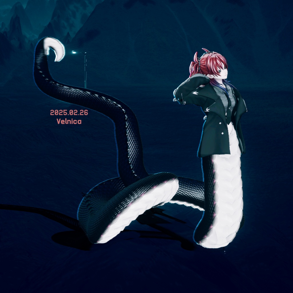 「メデューサパーツ 胴/髪 +石化ギミック」 VRChat対応衣装3Dモデル