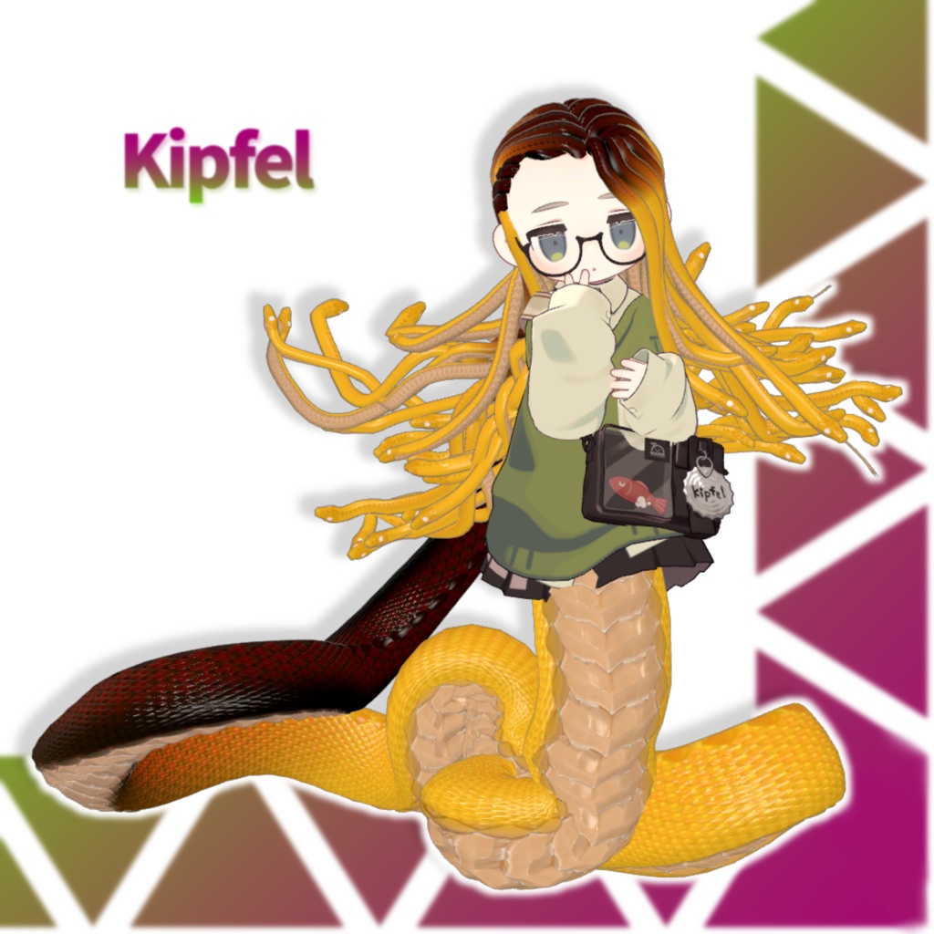 「メデューサパーツ 胴/髪 +石化ギミック」 VRChat対応衣装3Dモデル