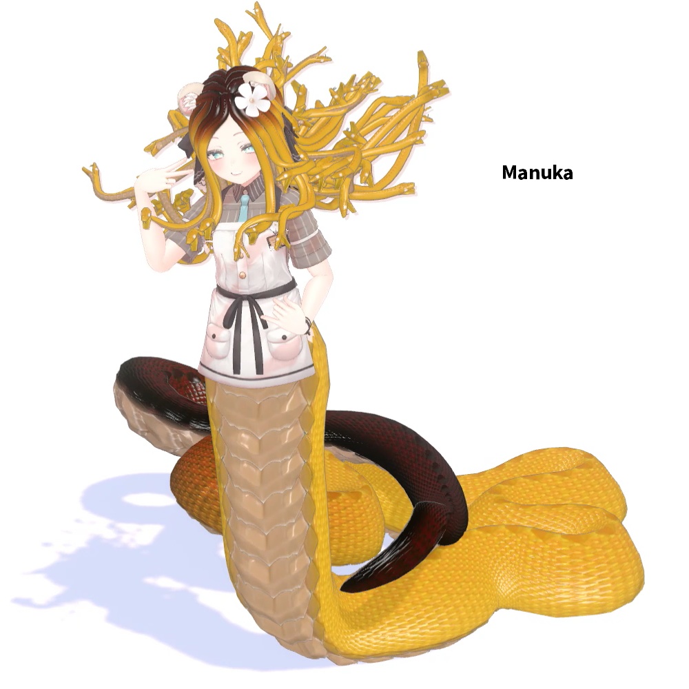 「メデューサパーツ 胴/髪 +石化ギミック」 VRChat対応衣装3Dモデル