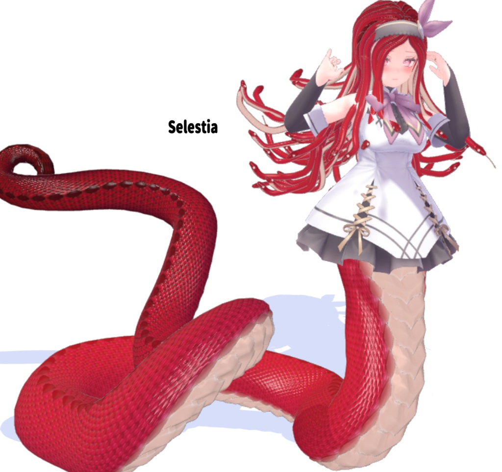 「メデューサパーツ 胴/髪 +石化ギミック」 VRChat対応衣装3Dモデル