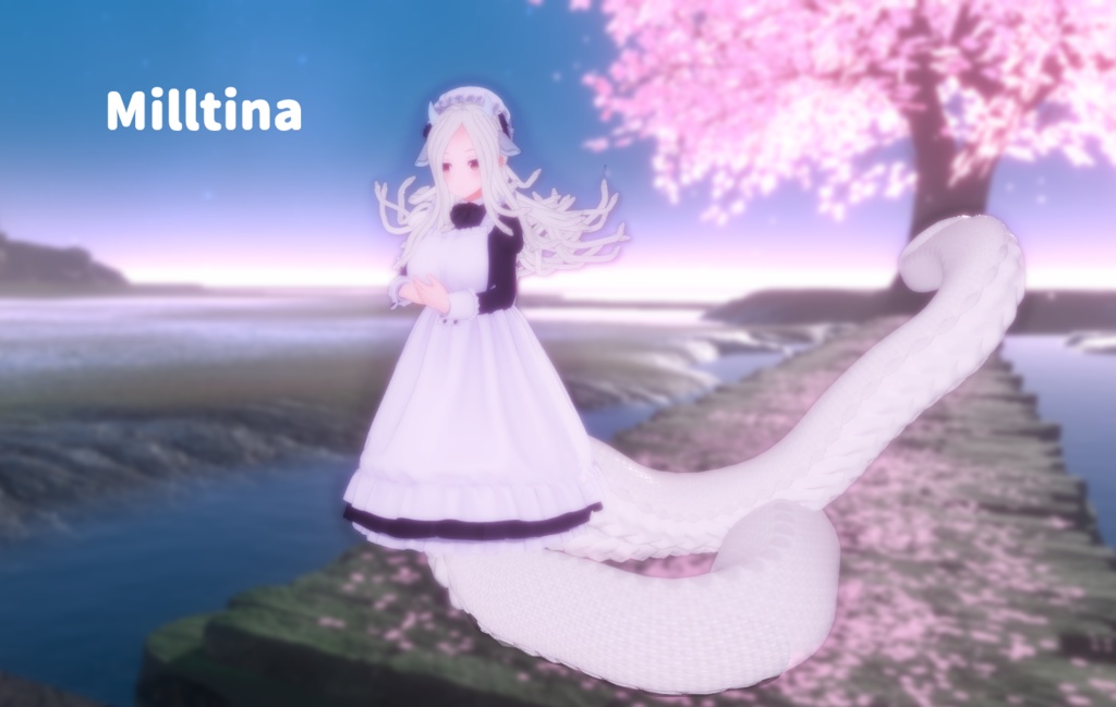 「メデューサパーツ 胴/髪 +石化ギミック」 VRChat対応衣装3Dモデル