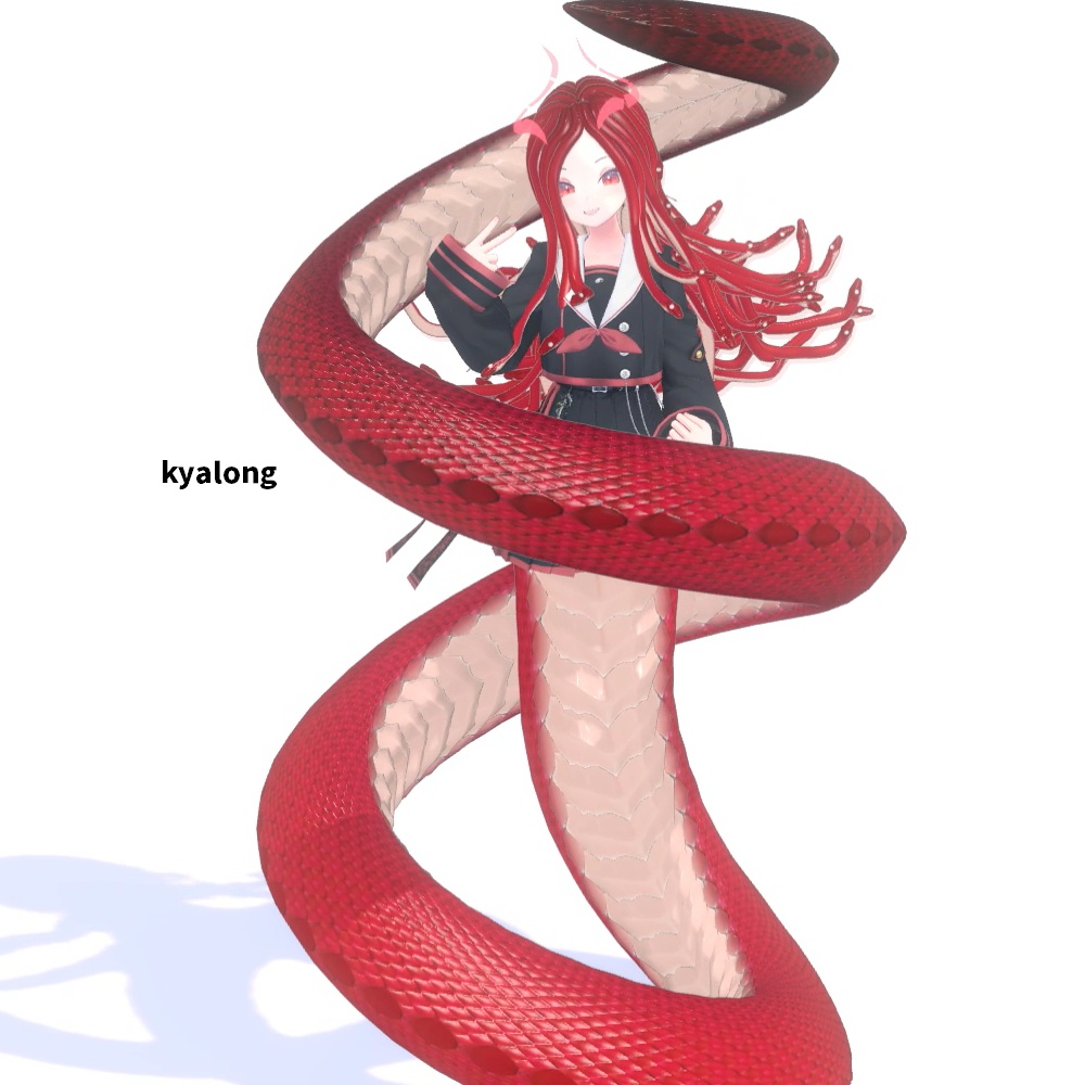 「メデューサパーツ 胴/髪 +石化ギミック」 VRChat対応衣装3Dモデル