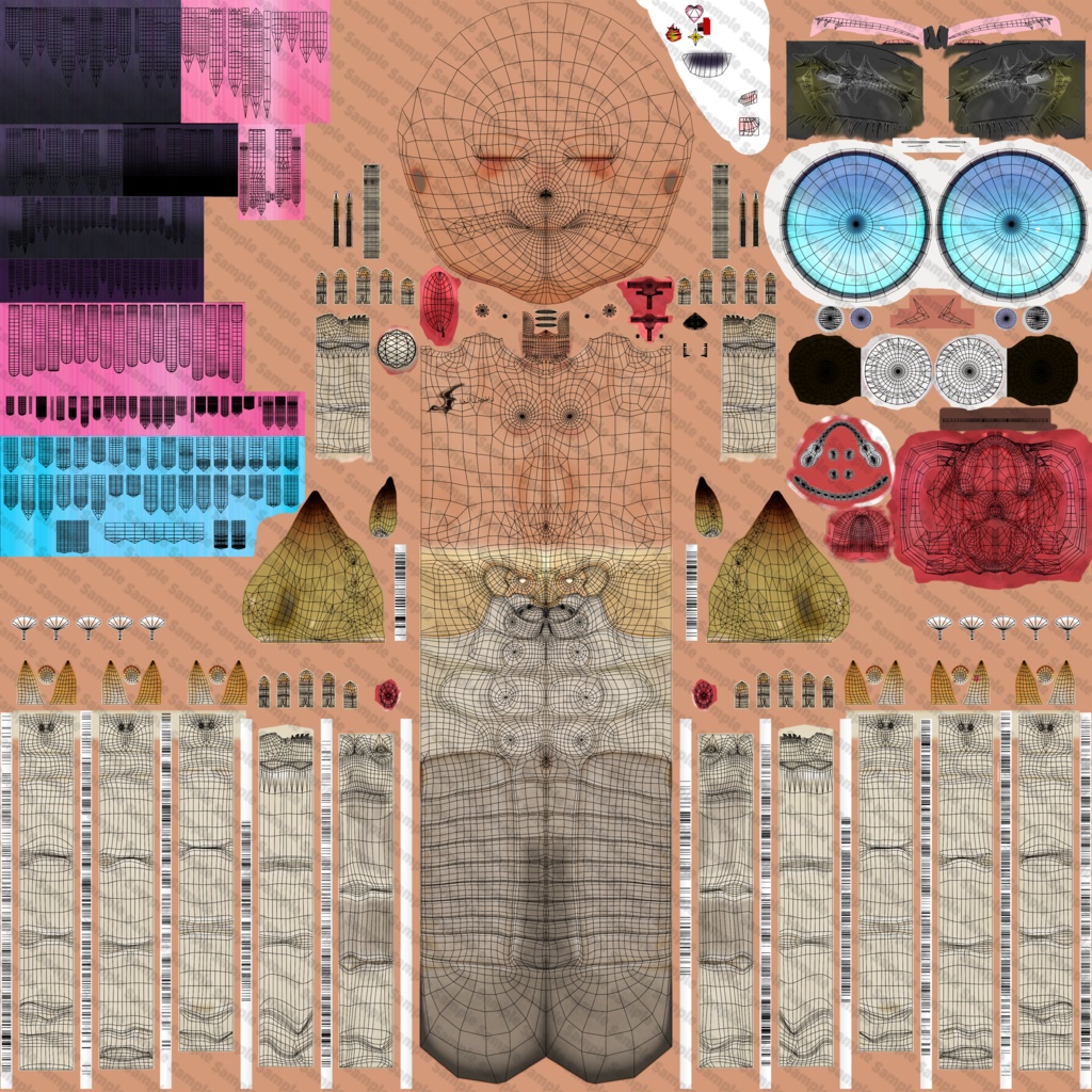 「ヒヨケムシのジニー」VRChat対応人虫型3Dモデル