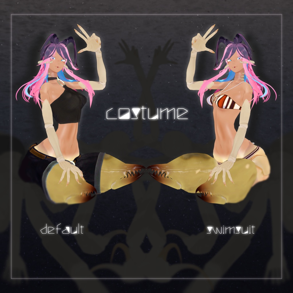 「ヒヨケムシのジニー」VRChat対応人虫型3Dモデル