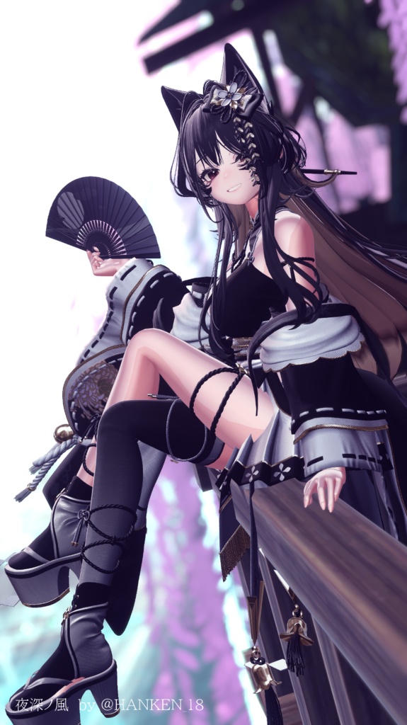 【3Dモデル】空風扇子【MA対応開閉ギミック付】