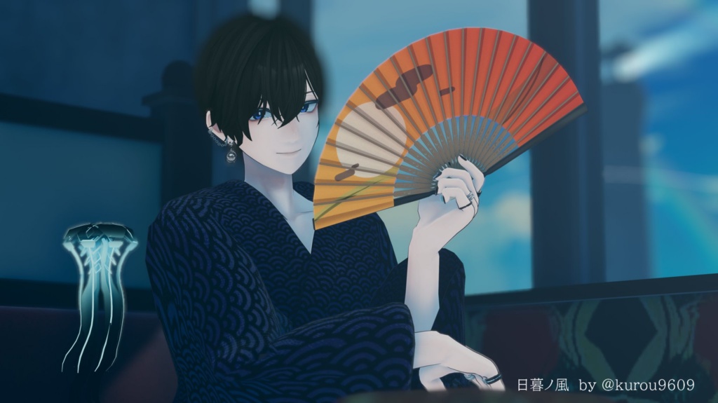 【3Dモデル】空風扇子【MA対応開閉ギミック付】