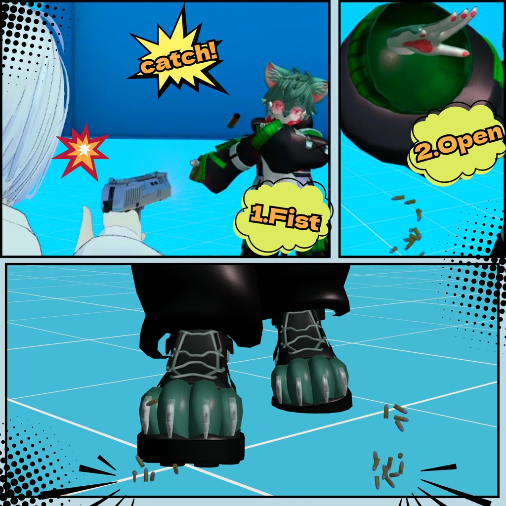 【VRC想定】弾丸を受け止めるギミック-bullet catch-