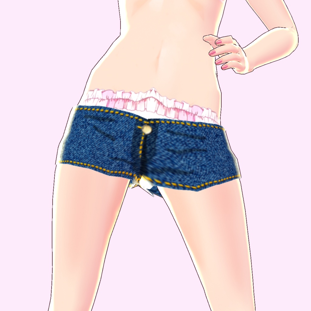 【VRoid/無料】ローライズ(ショーパン/ショートパンツ)・デニム