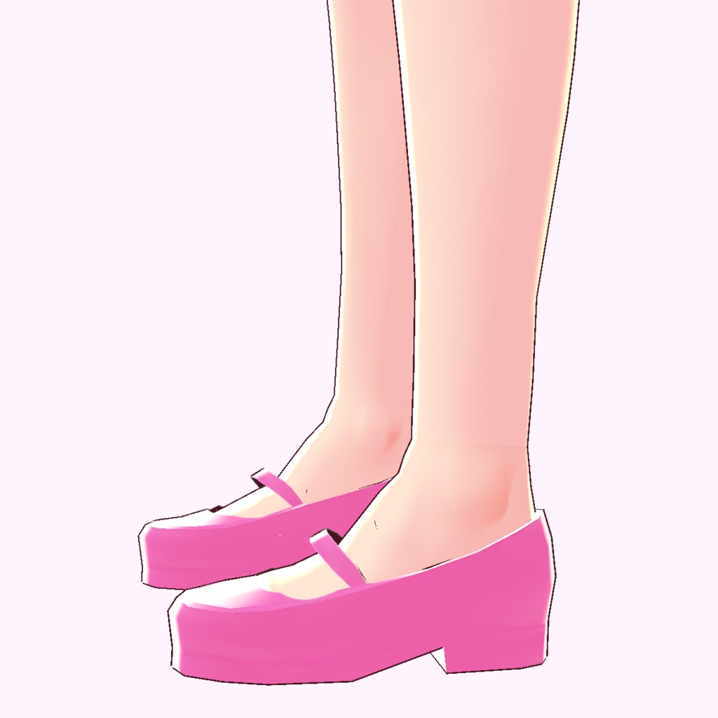 【VRoid/無料】ローファー・ストラップ・ピンク