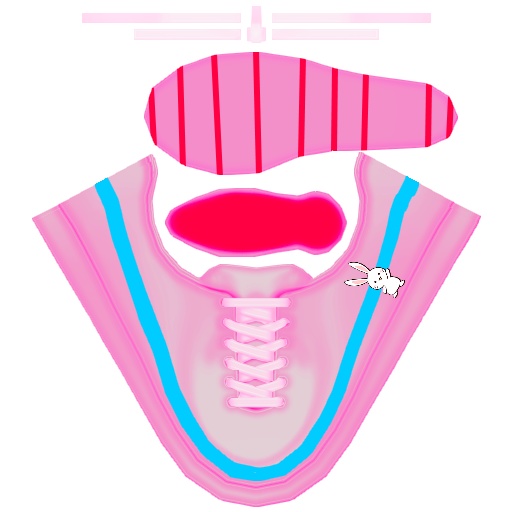 【VRoid/無料】ブラウスとデニムのミニスカート、うさぎのスニーカー、うさぎの靴下