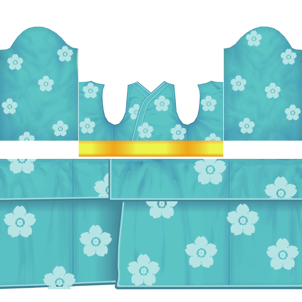 【VRoid/無料】桜柄の浴衣