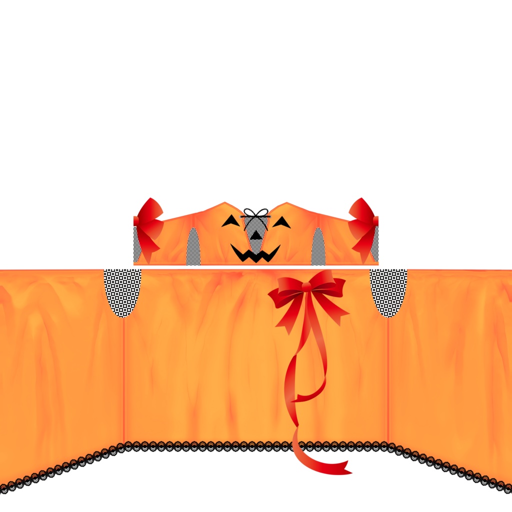 【VRoid/無料】リボンのベアワンピース(ハロウィン&パープル)セット