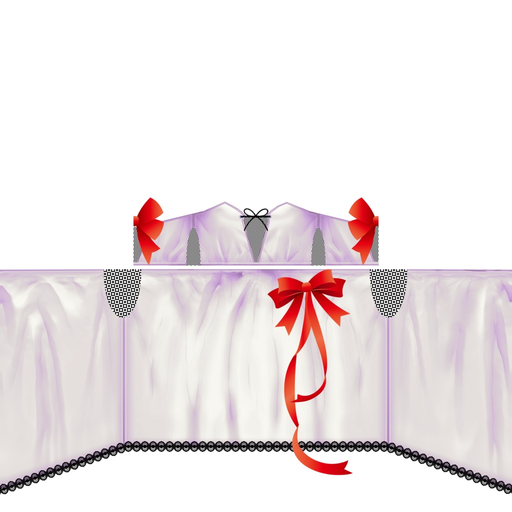 【VRoid/無料】リボンのベアワンピース(ハロウィン&パープル)セット