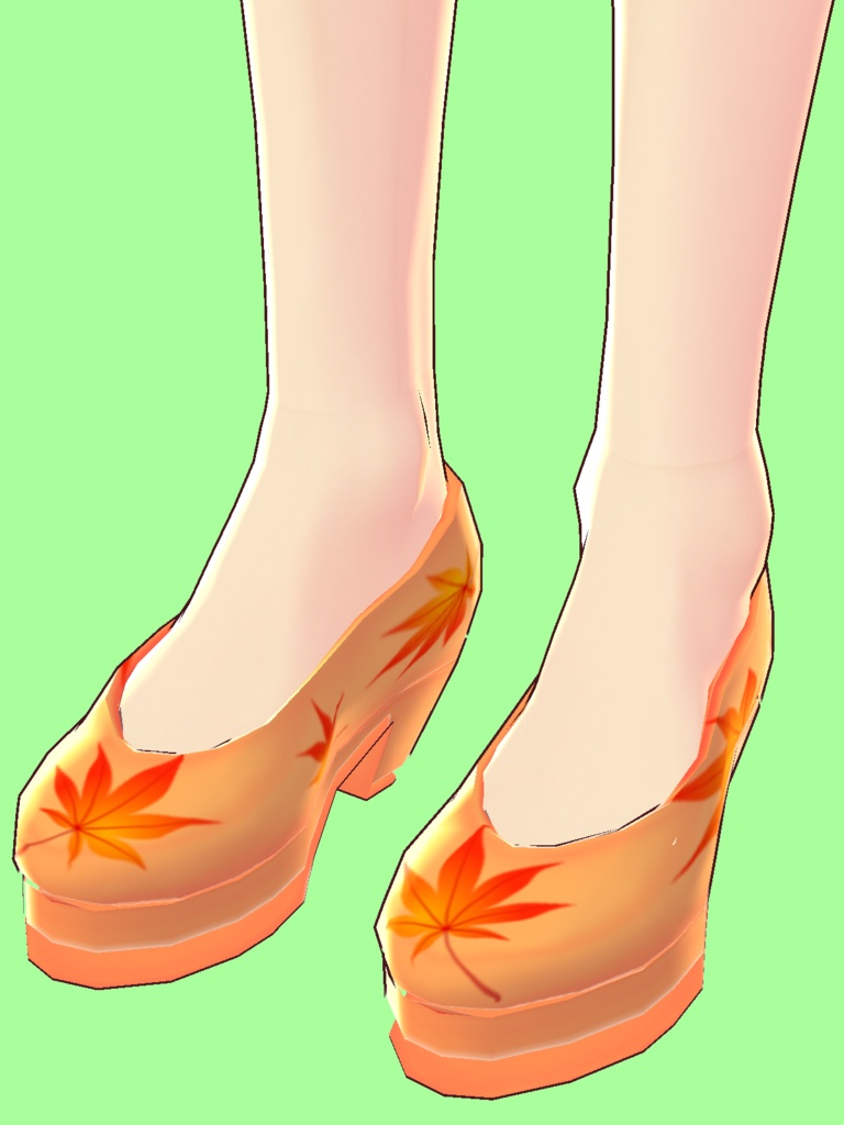 【VRoid/無料】紅葉の和風ドレス・紅葉のパンプス・紅葉のふんどし