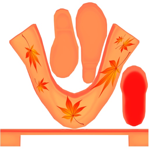 【VRoid/無料】紅葉の和風ドレス・紅葉のパンプス・紅葉のふんどし