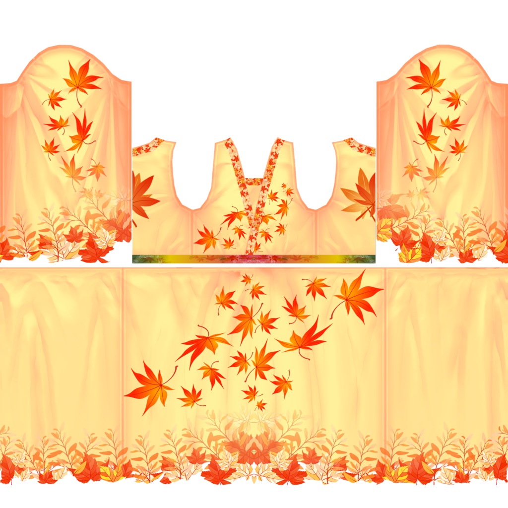 【VRoid/無料】紅葉の和風ドレス・紅葉のパンプス・紅葉のふんどし