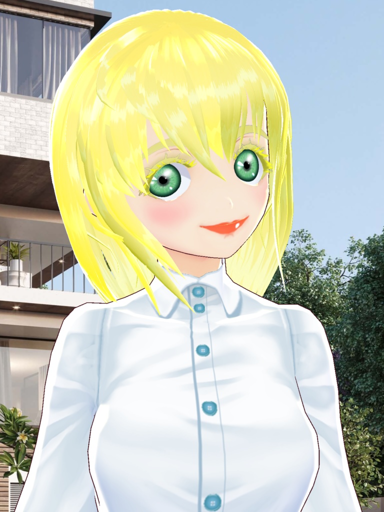 【VRoid/無料】波柄ワンピース+バッシュ3色セット