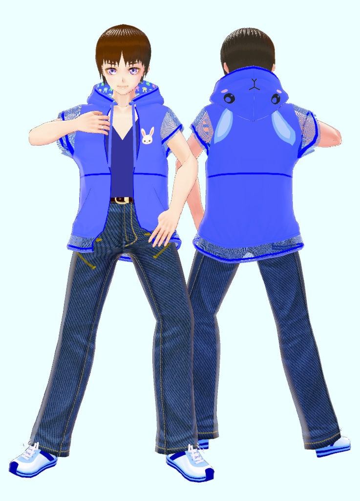 【VRoid/無料】うさぎ夏パーカー