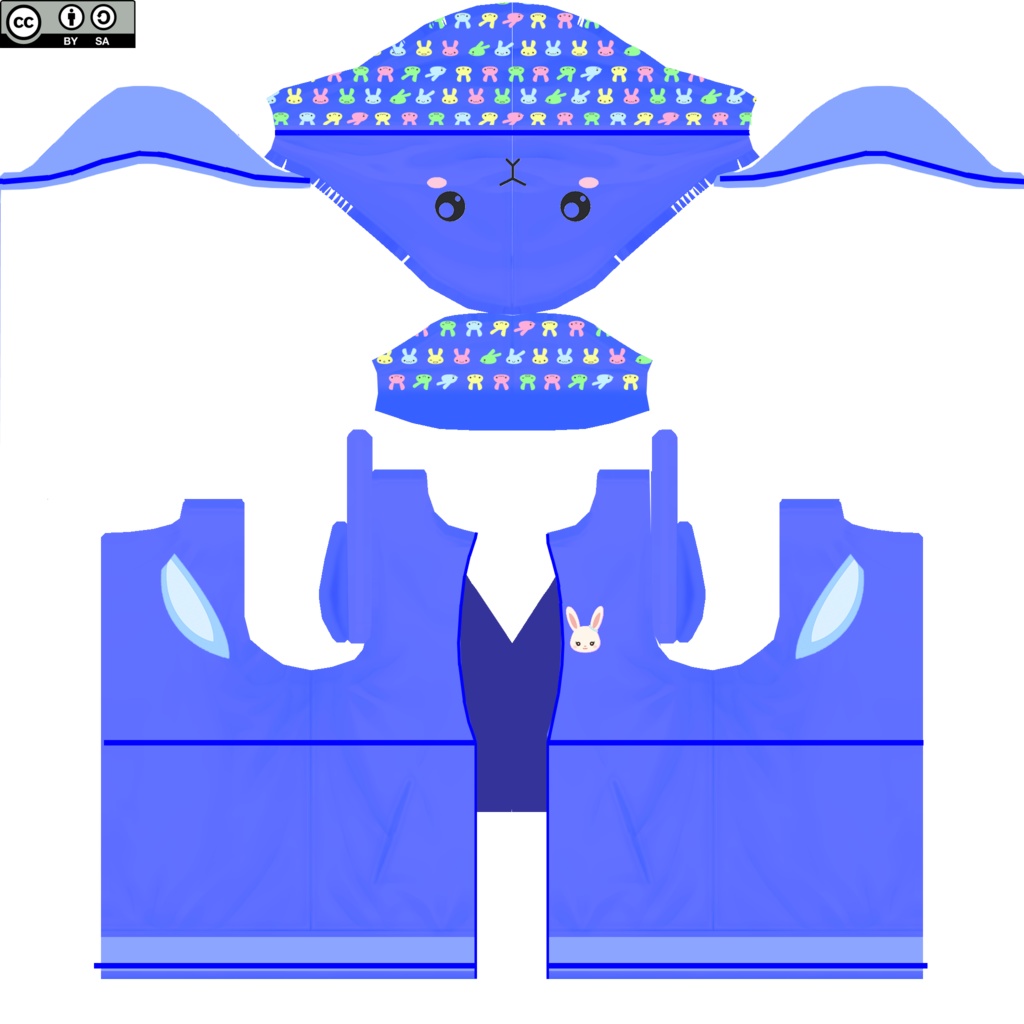 【VRoid/無料】うさぎ夏パーカー