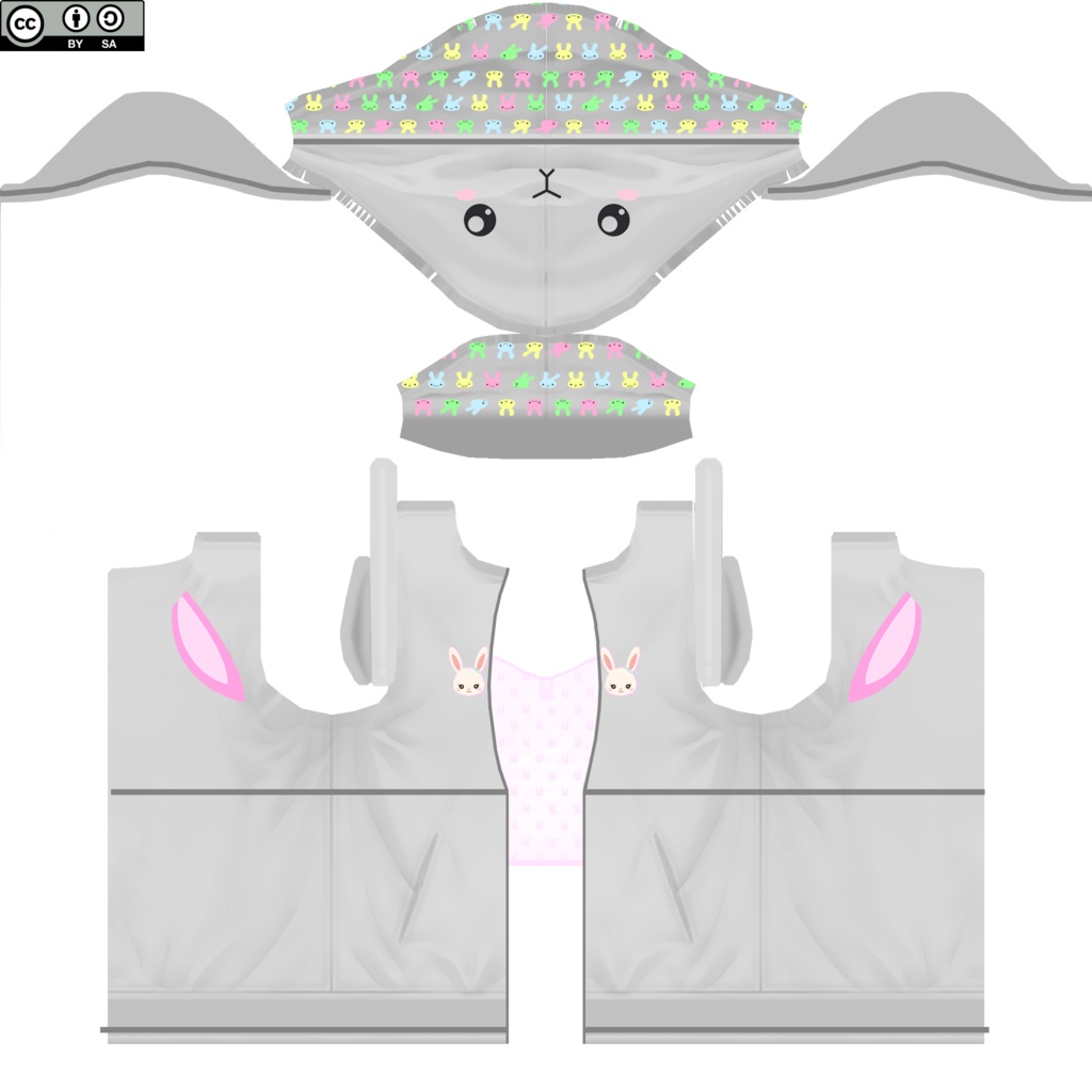 【VRoid/無料】うさぎ夏パーカー