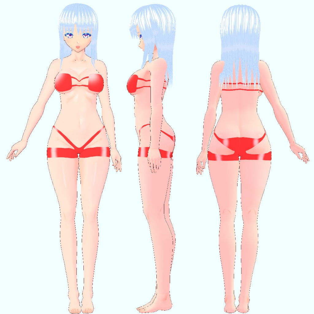 【VRoid/無料】ストリング水着3色