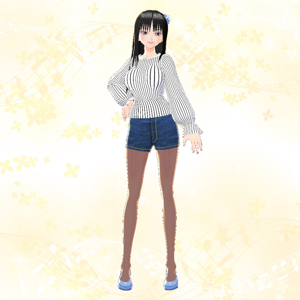 【VRoid/無料】ストライプシャツ