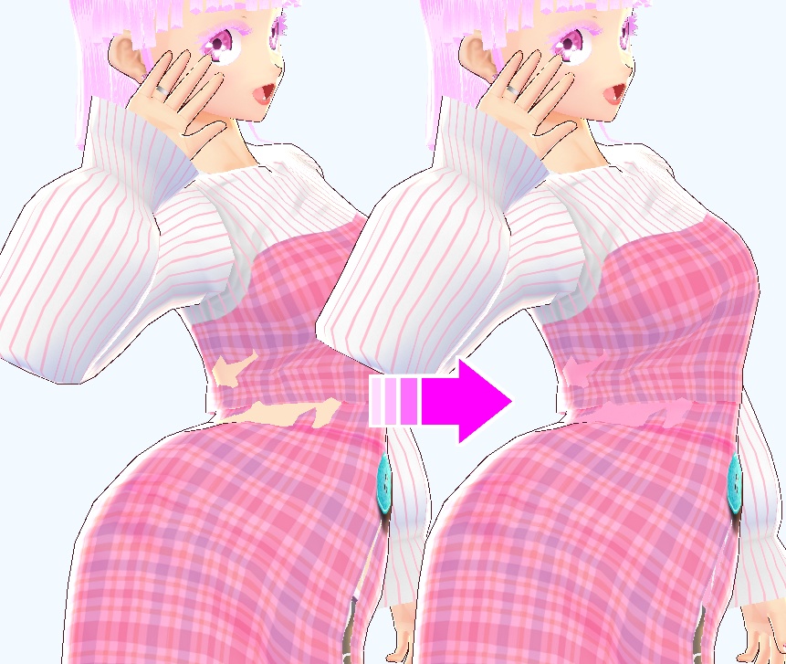 【VRoid/無料】チェック柄ロングワンピース