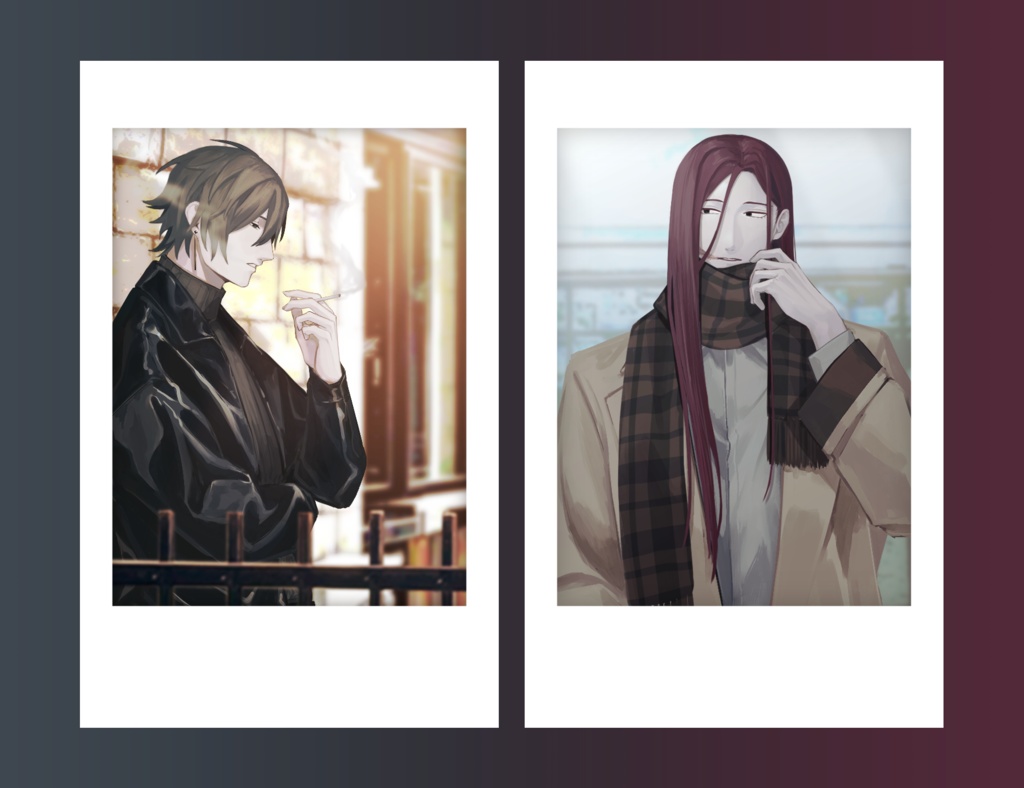 チェキ風カード　湯浅・羽床2枚セット