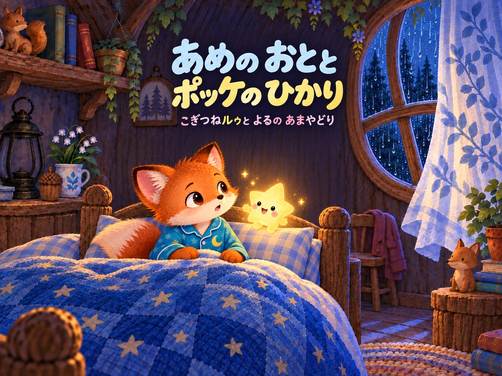 あめの おとと ポッケの ひかり｜こぎつねルゥの おやすみ絵本【PDF・全25ページ】