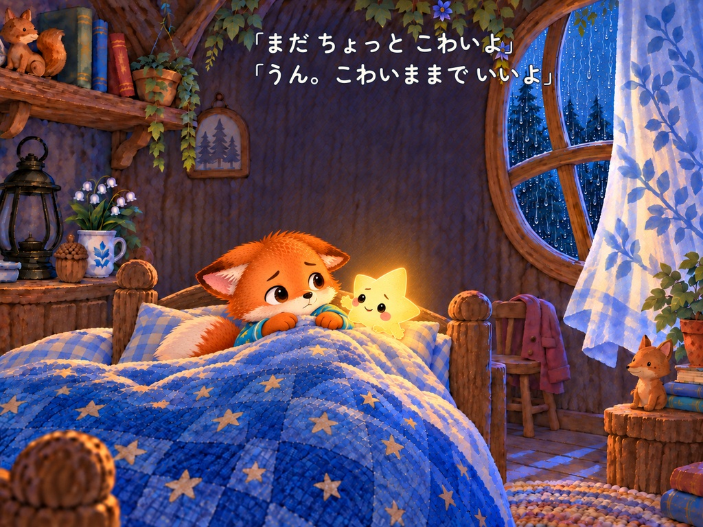 あめの おとと ポッケの ひかり|こぎつねルゥの おやすみ絵本【PDF・全25ページ】