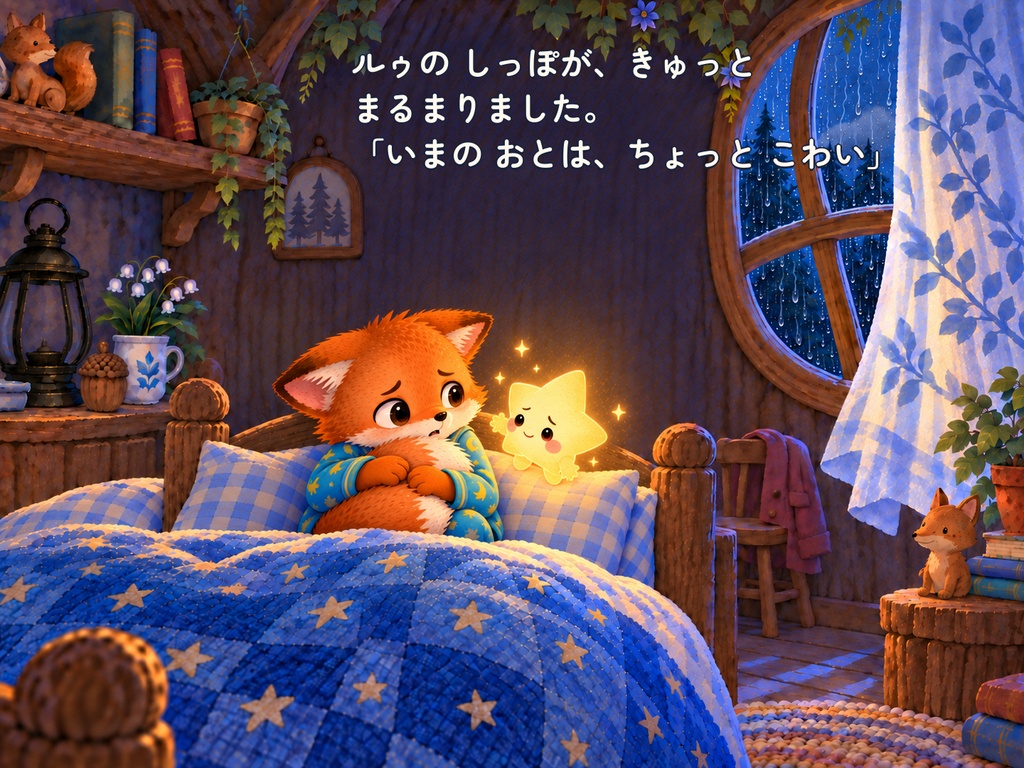 あめの おとと ポッケの ひかり|こぎつねルゥの おやすみ絵本【PDF・全25ページ】