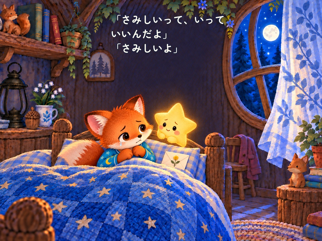 あいたい きもちと おやすみ|こぎつねルゥの おやすみ絵本【PDF・全25ページ】