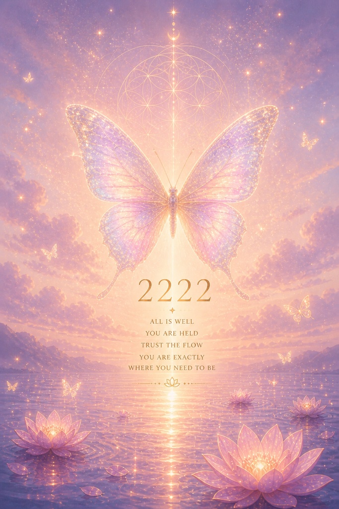 Divine Message 002｜2222｜調和と信頼｜スマホ壁紙