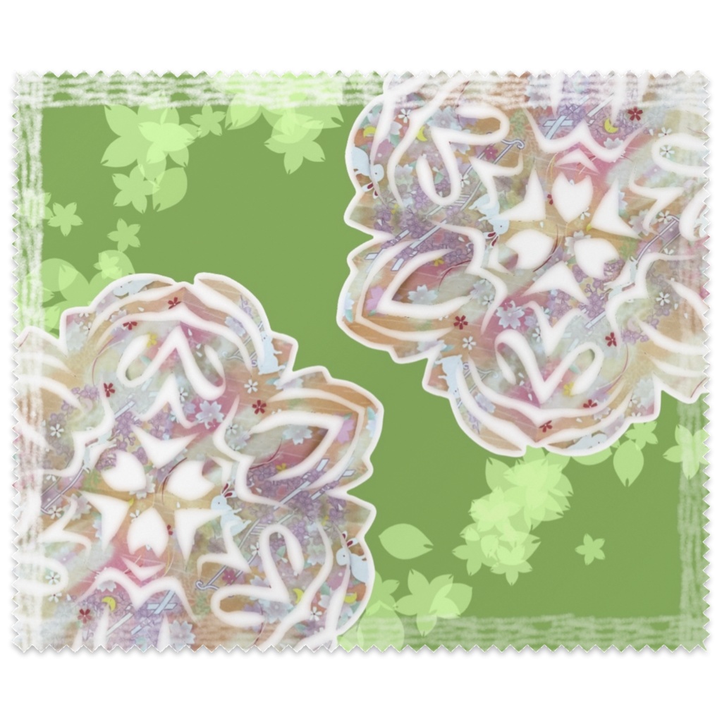 切り絵眼鏡拭き(みどり)